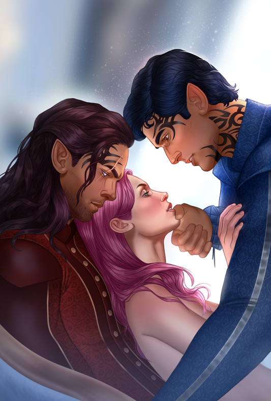 Bound to the Fae - Talia, Corwin, & Sylas SFW Art